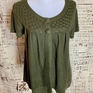 Jones New York Sport sweater cardigan olive green